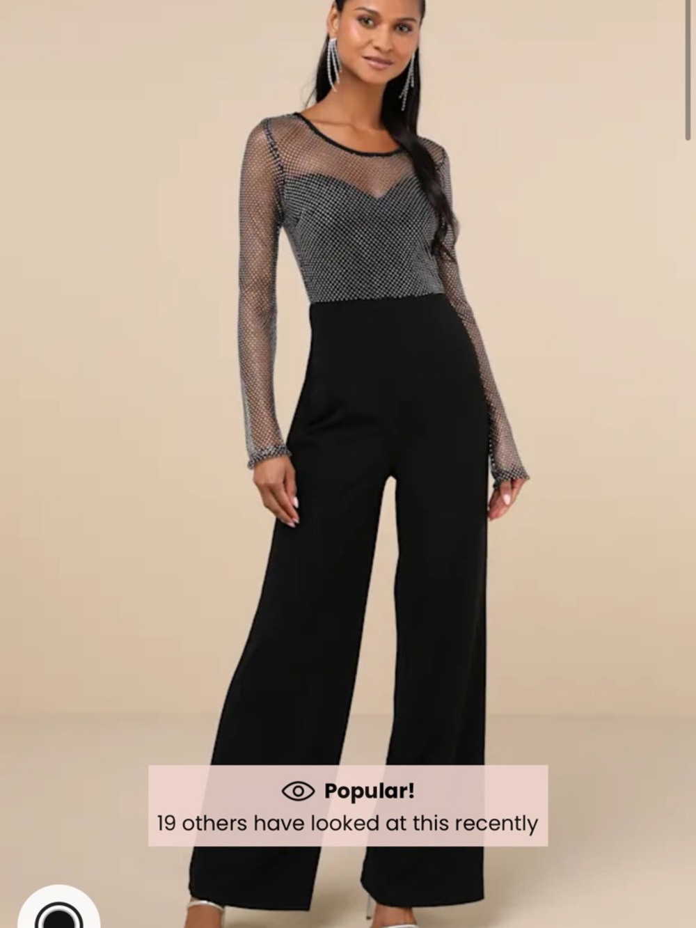 Lulus brand new with tags Beyond Glamorous Black Fishnet Rhinestone Jumpsuit